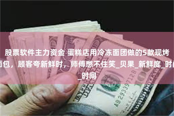 股票软件主力资金 蛋糕店用冷冻面团做的5款现烤面包，顾客夸新鲜时，师傅憋不住笑_贝果_新鲜度_时间